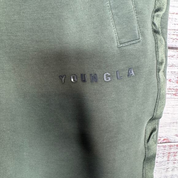 YoungLA Men’s Green Jogger Sweatpants Slim Fit Athletic Casual LG - Picture 2 of 3